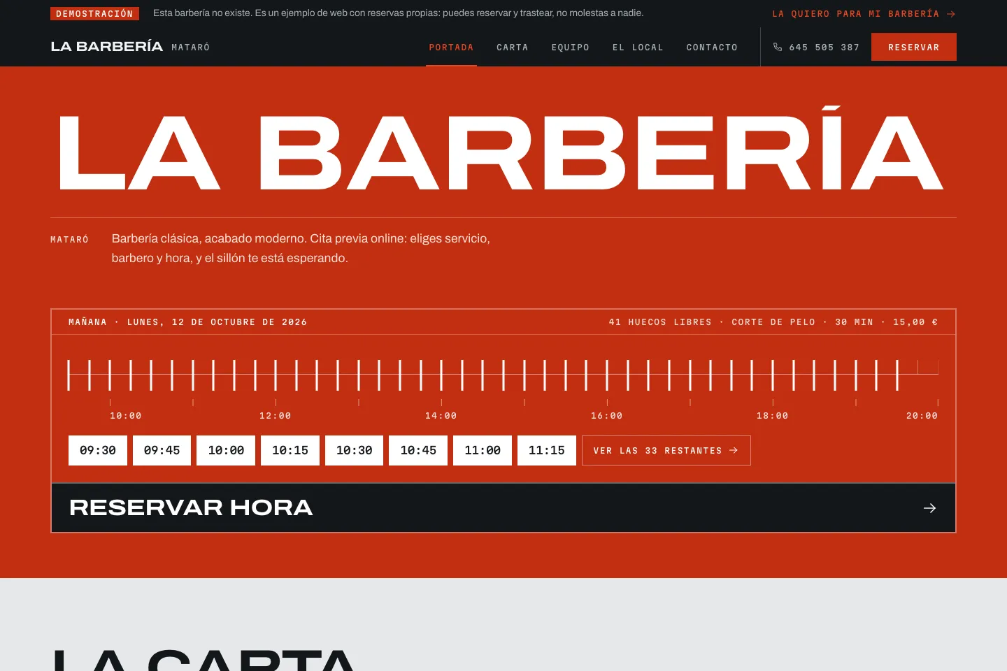 Web de La Barbería Mataró