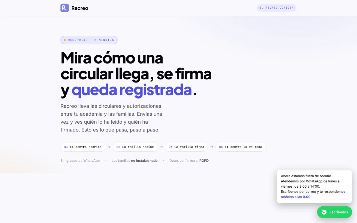 Recreo, producto desarrollado por Creaar