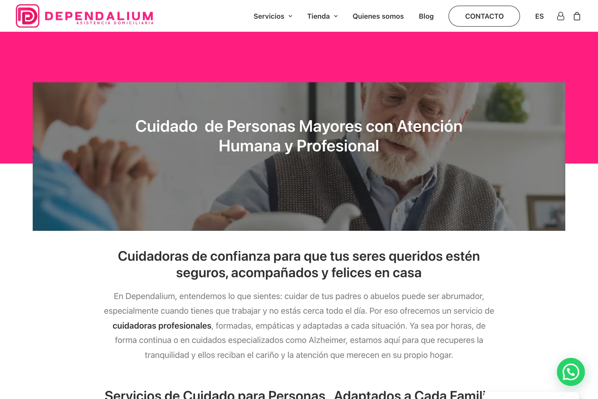 Web de Dependalium creada por Creaar