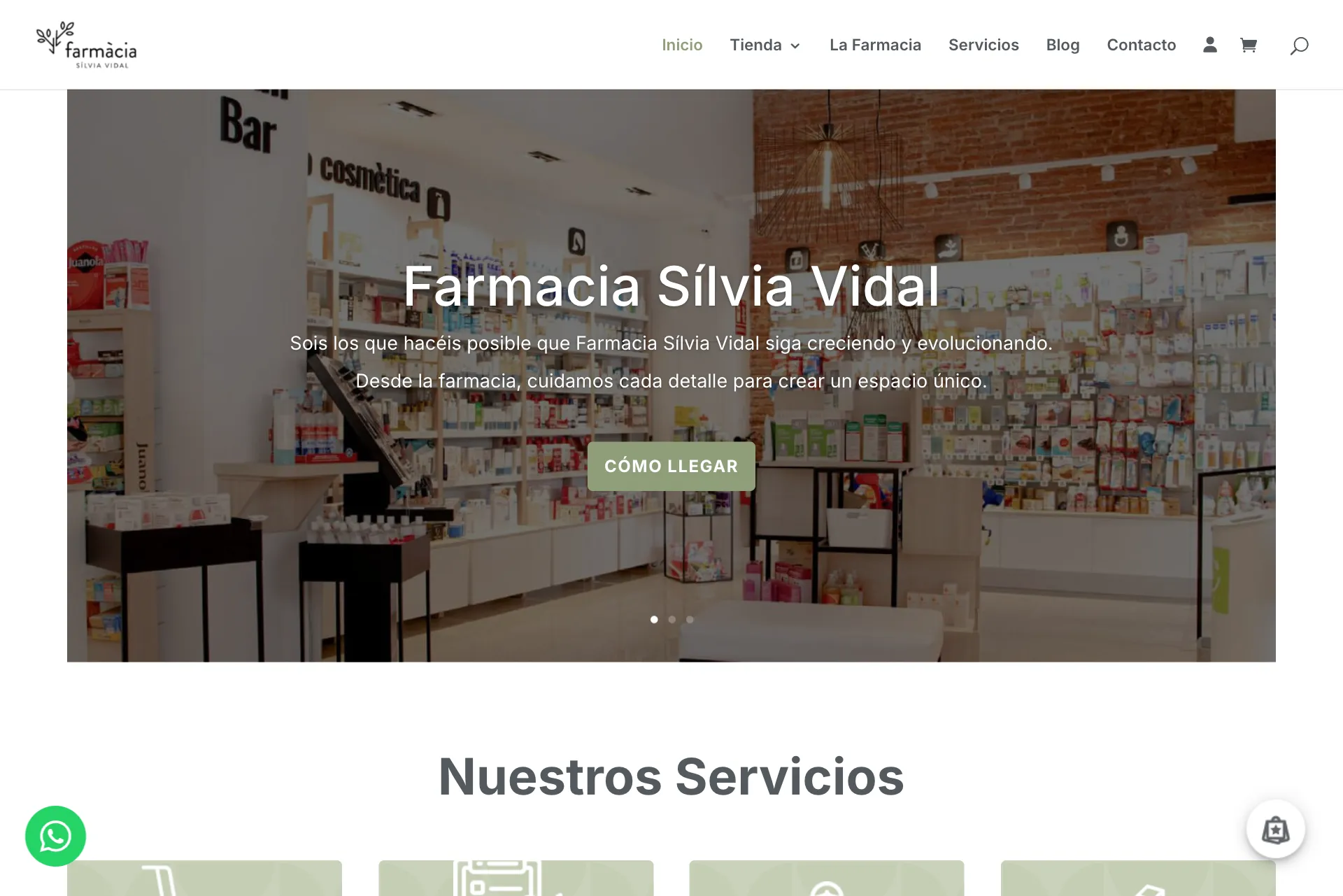 Web de Farmacia Sílvia Vidal creada por Creaar