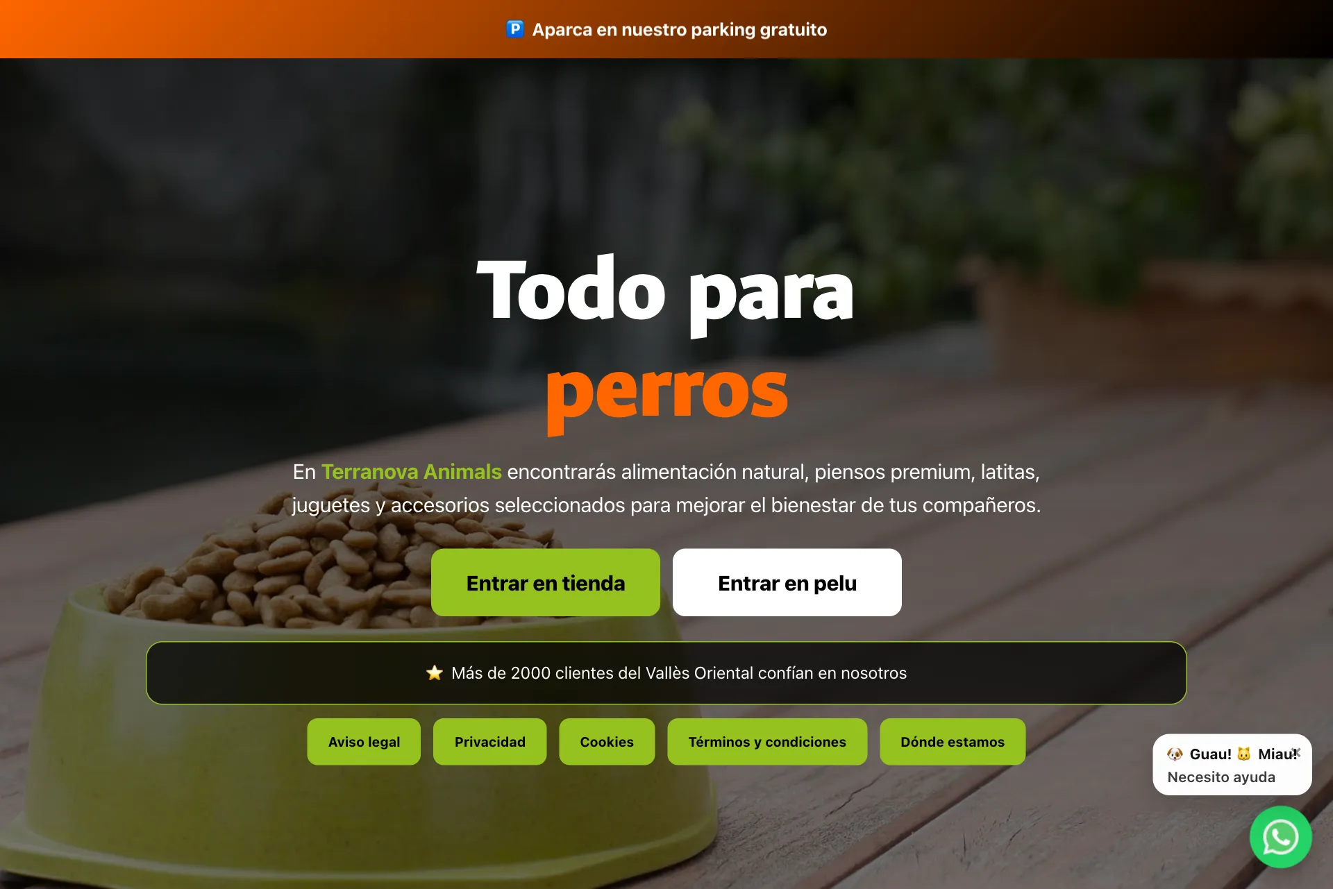 Web de Terranova Animals creada por Creaar