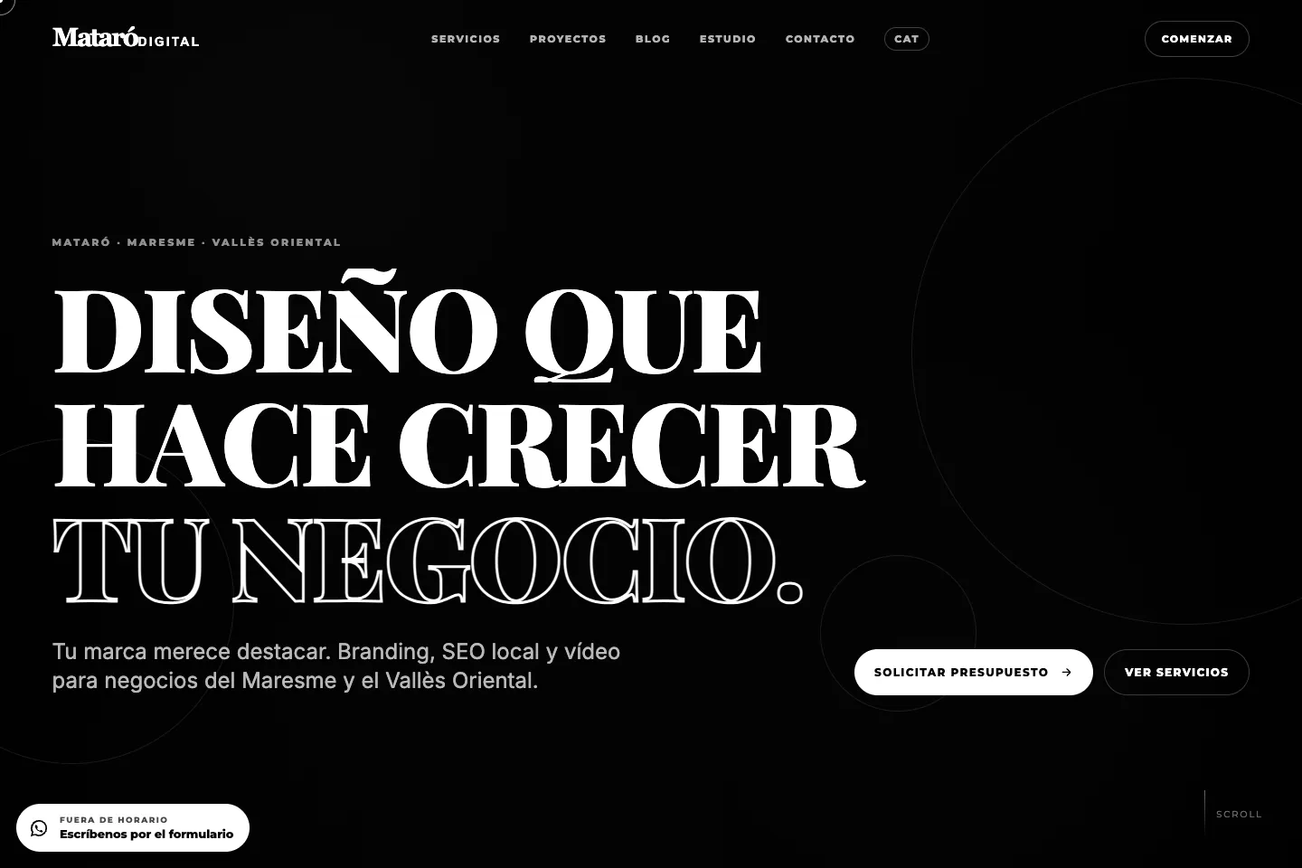 Portada de la web de Mataró Digital, desarrollada por Creaar