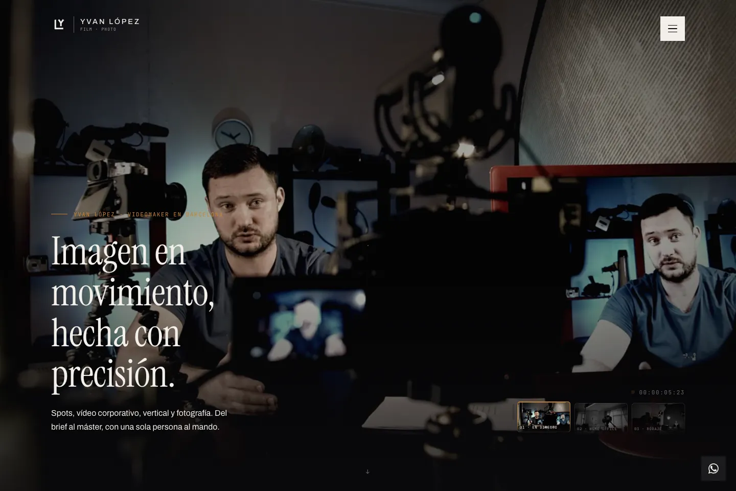 Portada de la web de Yvan López, desarrollada por Creaar