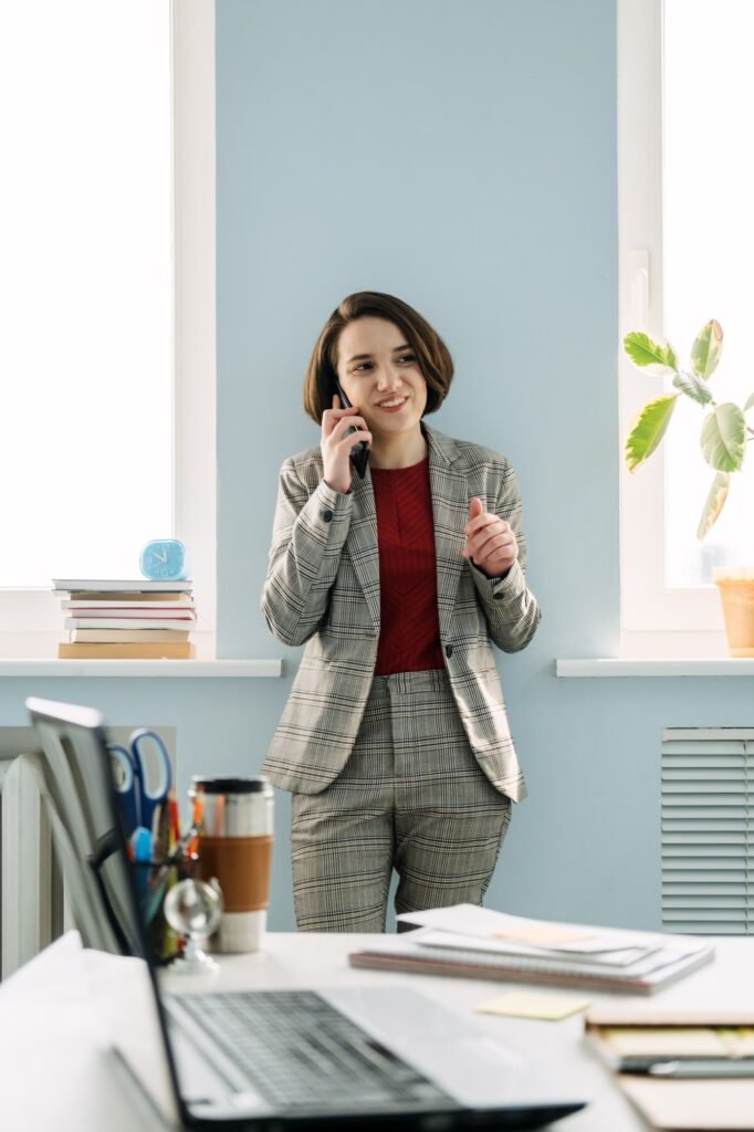 Legal Business Consultant, Legal Advisor, female lawyer businesswoman talking on cell phone