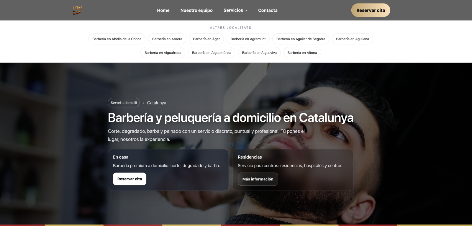 labarberiamataro.com — Web de barbería en Mataró, reservas y conversión