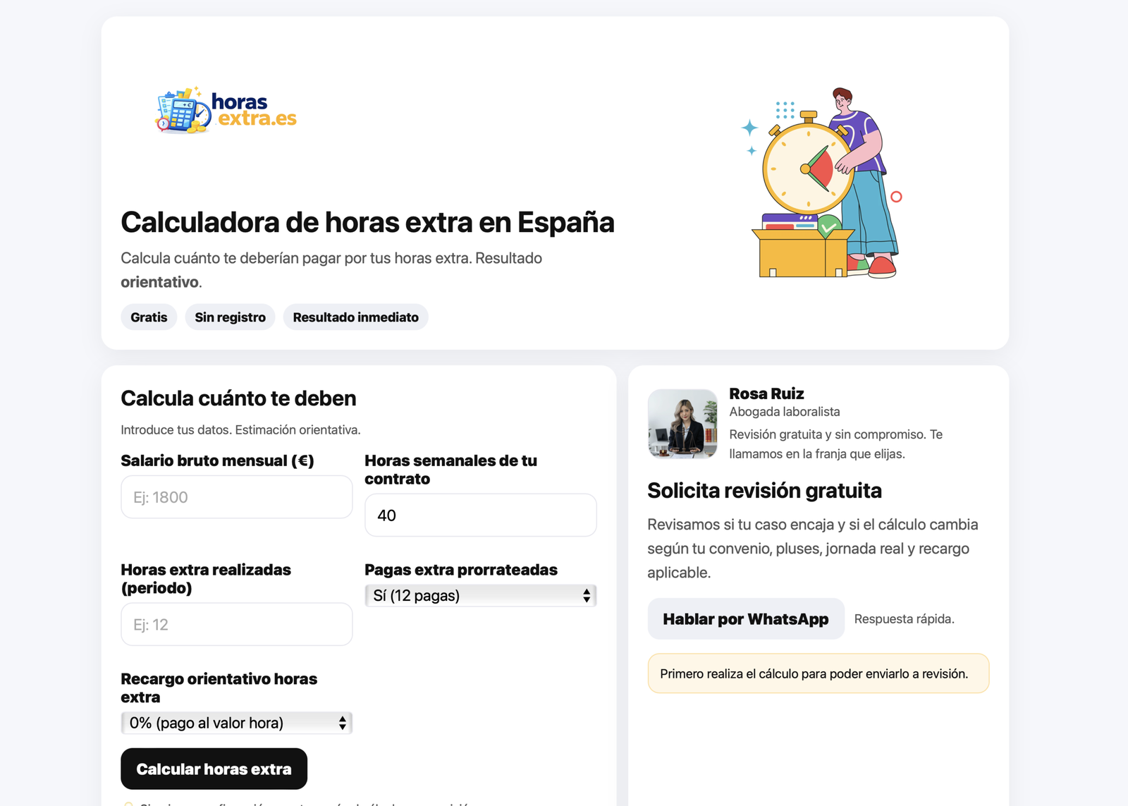 horasextra.es — Web corporativa, diseño limpio y estructura SEO por servicios