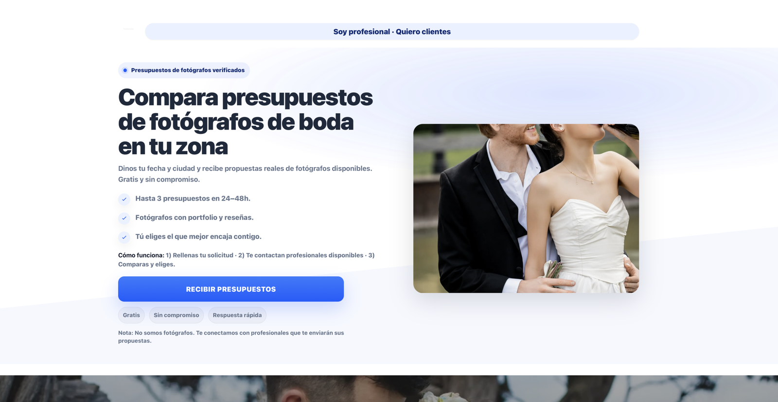 fotobodas.es — Web de fotografía de bodas, portfolio y captación de solicitudes