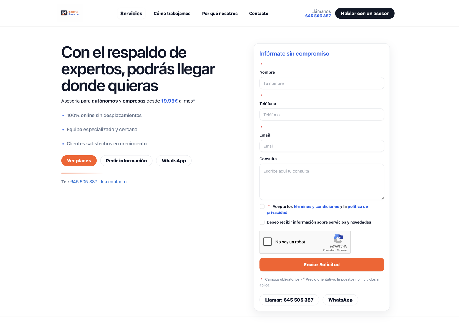 asesoriamaresme.com — Web de asesoría, estructura SEO por servicios y conversión